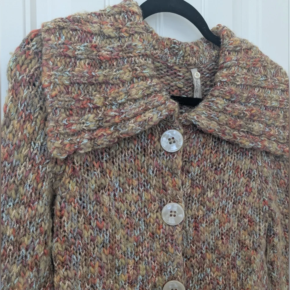 Y2K Rainbow Speckled Wool Blend‎ Cardigan
